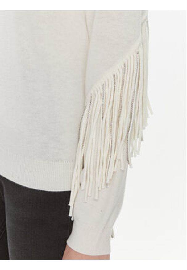 Pinko Sweter Libellula 102082 A19L Écru Regular Fit. Materiał: syntetyk