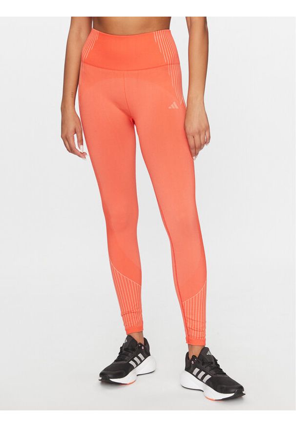 Adidas - adidas Legginsy Seamless Branded IA1942 Czerwony Tight Fit. Kolor: czerwony. Materiał: syntetyk