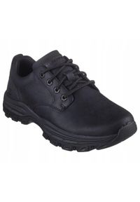 skechers - Buty na co dzień męskie SKECHERS RELAXCED FIT skóra. Okazja: na co dzień. Kolor: czarny. Materiał: skóra