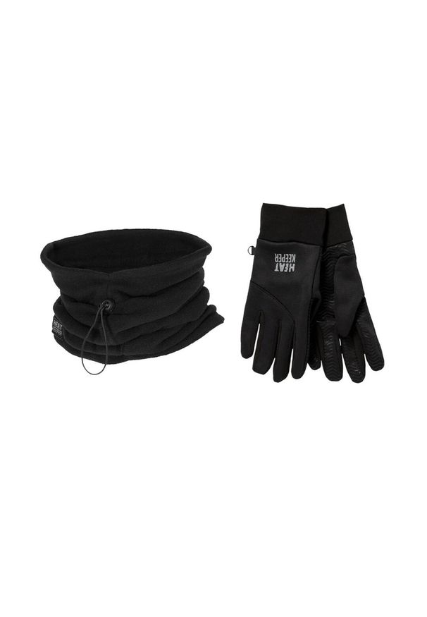 HEAT KEEPER - Zestaw termo unisex Komin na szyję/Rękawiczki. Kolor: czarny. Materiał: poliamid. Sezon: zima. Sport: narciarstwo