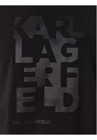 Karl Lagerfeld - KARL LAGERFELD T-Shirt 755053 561221 Czarny Regular Fit. Typ kołnierza: dekolt w karo. Kolor: czarny. Materiał: bawełna #4