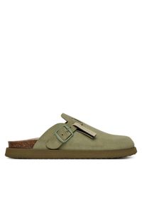D.Franklin Klapki DFSH407002 Khaki. Kolor: brązowy. Materiał: skóra, zamsz