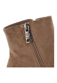 Botki damskie Vinceza, cholewka z materiału zabudowany fason za kostkę zapinane na suwak, beżowe, 39961. Wysokość cholewki: za kostkę. Kolor: beżowy. Materiał: materiał. Szerokość cholewki: normalna #2