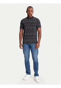 Karl Lagerfeld - KARL LAGERFELD T-Shirt 755040 553225 Czarny Regular Fit. Typ kołnierza: dekolt w karo. Kolor: czarny. Materiał: bawełna #4
