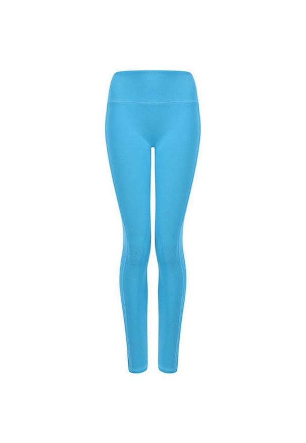 TOMBO - Legginsy Damskie Z Wysokimi Stanami Core. Stan: podwyższony. Kolor: niebieski. Sport: turystyka piesza