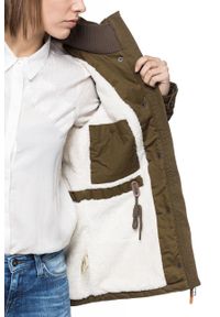 Lee - DAMSKA KURTKA ZIMOWA LEE FIELD JACKET L56WVTMP DARK OLIVE. Materiał: futro. Sezon: zima #5