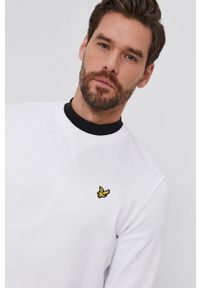 Lyle & Scott Bluza bawełniana męska kolor biały gładka. Okazja: na co dzień. Kolor: biały. Materiał: bawełna. Wzór: gładki. Styl: casual #1
