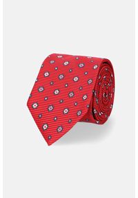 Lancerto - Krawat Czerwony w Kwiaty. Kolor: czerwony. Materiał: tkanina, mikrofibra, materiał. Wzór: kwiaty. Styl: elegancki #1