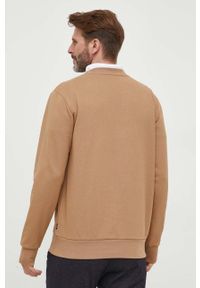 BOSS bluza bawełniana męska kolor beżowy z nadrukiem. Kolor: beżowy. Materiał: bawełna. Wzór: nadruk. Styl: klasyczny #5
