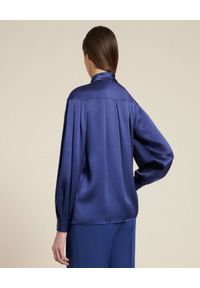 Luisa Spagnoli - LUISA SPAGNOLI - Niebieska koszula Lettere. Kolor: niebieski. Materiał: jedwab, tkanina. Długość: długie #2