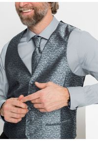 Kamizelka + krawat (2 części) bonprix srebrnoszary paisley. Kolor: srebrny. Wzór: paisley. Styl: elegancki #4