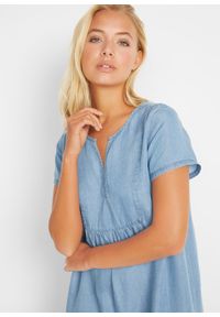 bonprix - Sukienka z lyocellu. Kolor: niebieski. Materiał: lyocell. Styl: elegancki #2