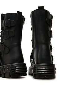NEW ROCK Glany M-373-S18 Czarny. Kolor: czarny. Materiał: skóra. Styl: rockowy #6