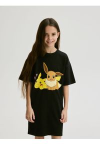 Reserved - Sukienka Pokémon - czarny. Kolor: czarny. Materiał: bawełna, dzianina