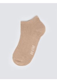 Big-Star - Stopki damskie ażurowe beżowe Holiana 801. Kolor: beżowy. Materiał: skóra, wiskoza. Wzór: ażurowy #1