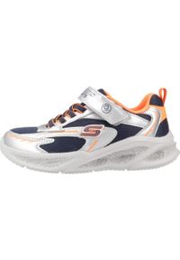 skechers - Kapcie SKECHERS METEORLIGHTSGLOWS Szary. Okazja: na co dzień. Kolor: szary. Materiał: syntetyk, tkanina