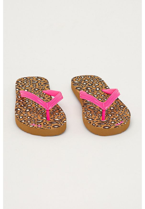 Flip*Flop - Japonki. Kolor: brązowy. Materiał: materiał. Obcas: na obcasie. Wysokość obcasa: niski