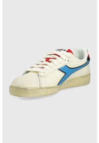 Diadora sneakersy skórzane kolor beżowy. Nosek buta: okrągły. Zapięcie: sznurówki. Kolor: beżowy. Materiał: skóra #4