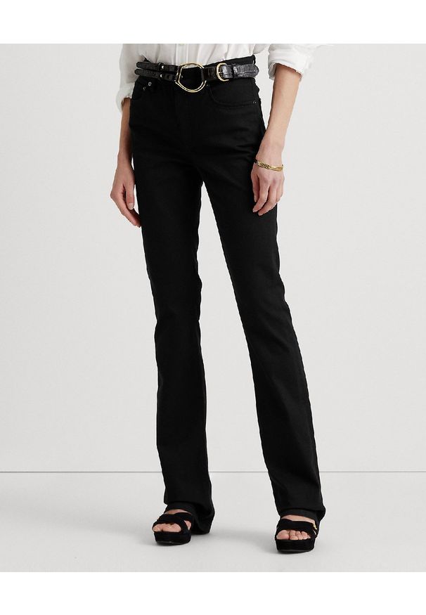 Lauren Ralph Lauren - LAUREN BY RALPH LAUREN - Czarne spodnie z wysokim stanem. Stan: podwyższony. Kolor: czarny. Długość: długie