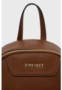 TwinSet - Twinset Plecak damski kolor brązowy mały gładki. Kolor: brązowy. Wzór: gładki #3