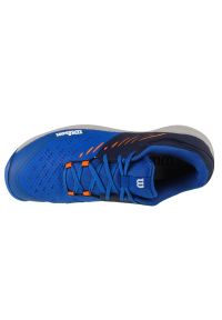 Buty do tenisa Wilson Kaos Comp 3.0 M WRS328750 niebieskie. Zapięcie: sznurówki. Kolor: niebieski. Materiał: guma, syntetyk. Szerokość cholewki: normalna. Sport: tenis