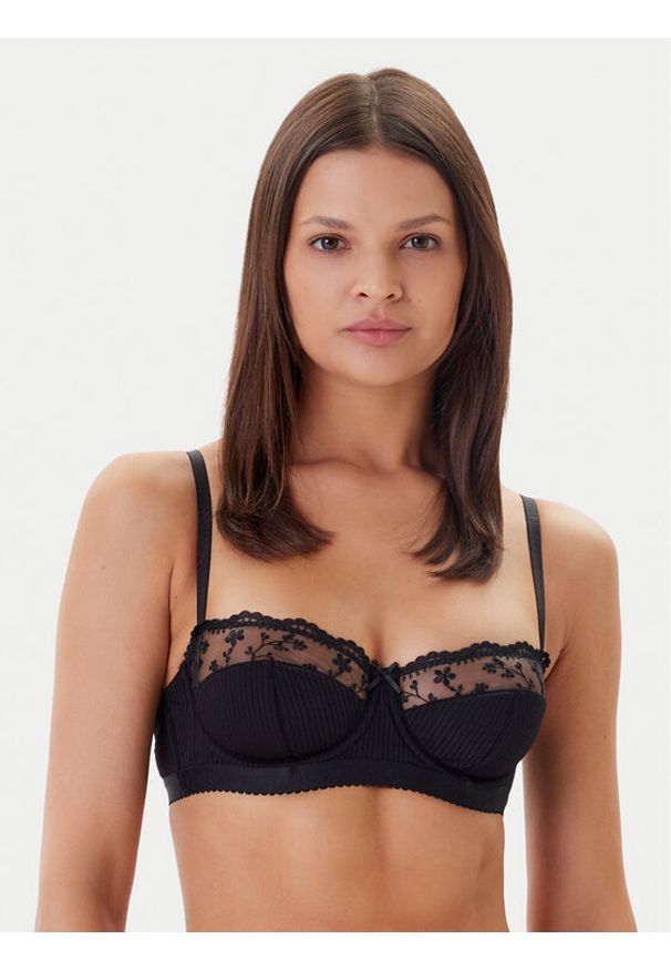 Guess Biustonosz z fiszbiną O5GC06 KCQ60 Czarny. Kolor: czarny. Materiał: syntetyk