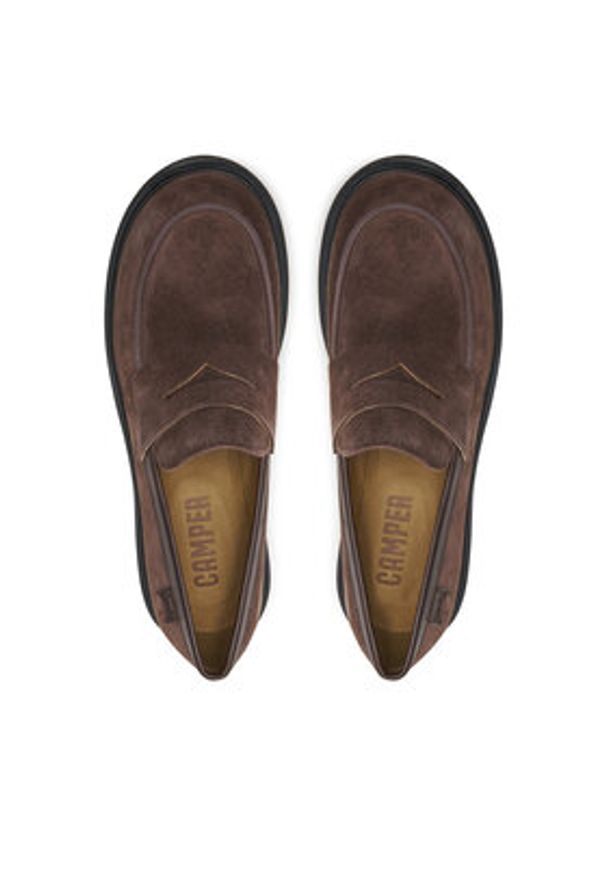 Camper Loafersy Milah K201425-024 Brązowy. Kolor: brązowy. Materiał: zamsz, skóra