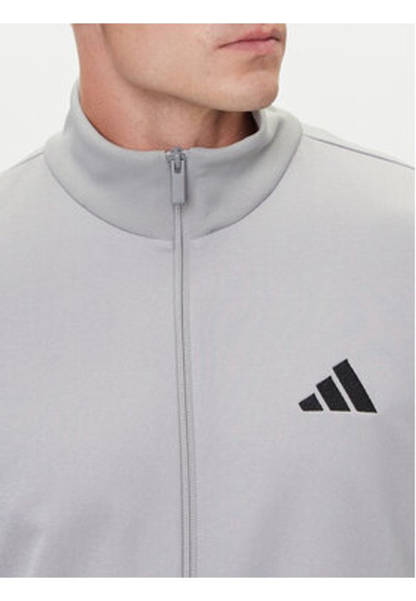 Adidas - adidas Dres Basic 3-Stripes JI8876 Szary Regular Fit. Kolor: szary. Materiał: syntetyk