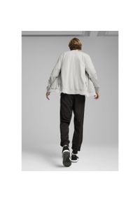 Puma - Męski dres inspirowany koszykówką z poliestru PUMA Glacial Gray. Kolor: szary. Materiał: dresówka, poliester. Sport: koszykówka