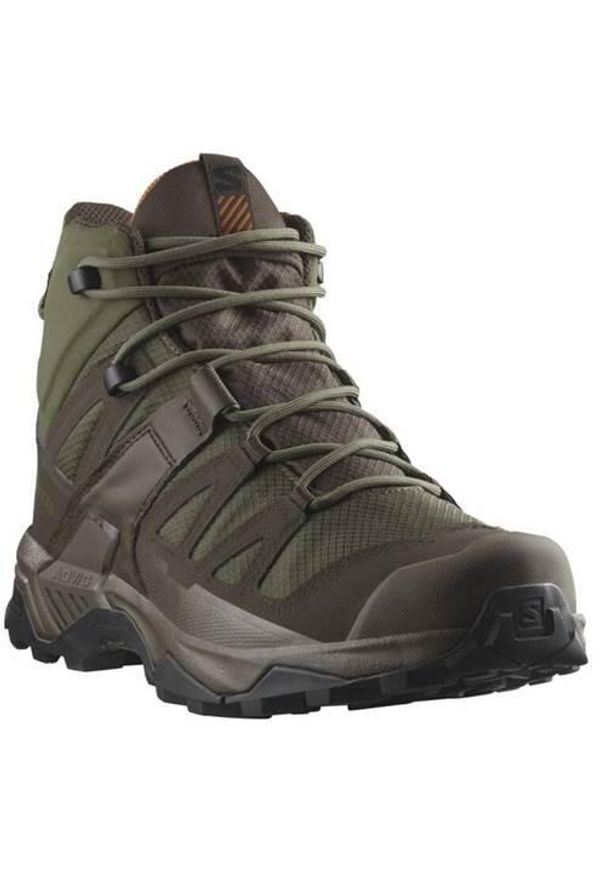 salomon - Buty trekkingowe męskie Salomon X Ultra Tracker Gtx Gore-tex. Wysokość cholewki: za kostkę. Zapięcie: sznurówki. Kolor: zielony, wielokolorowy. Materiał: materiał, syntetyk, skóra. Szerokość cholewki: normalna. Technologia: Gore-Tex. Sport: turystyka piesza