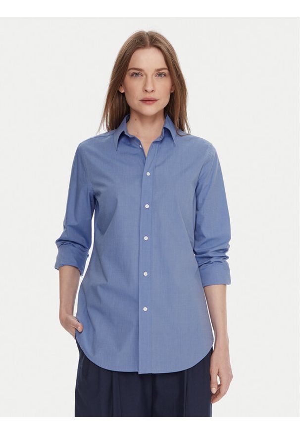 Polo Ralph Lauren Koszula 211941509001 Niebieski Slim Fit. Typ kołnierza: polo. Kolor: niebieski. Materiał: bawełna