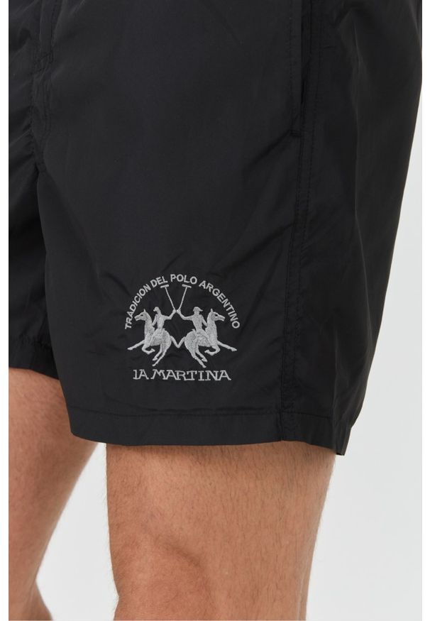 La Martina - LA MARTINA Czarne męskie kąpielówki, Rozmiar XXL. Kolor: czarny. Materiał: nylon