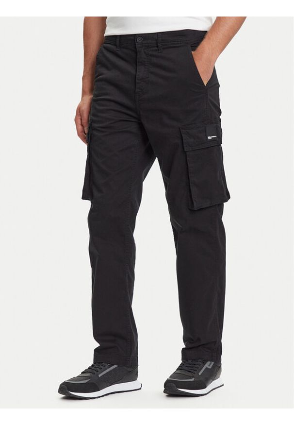 Karl Lagerfeld Jeans Spodnie materiałowe A3M10085 Czarny Regular Fit. Kolor: czarny. Materiał: bawełna