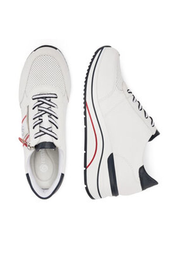 Remonte Sneakersy D0T04-81 Biały. Kolor: biały. Materiał: skóra