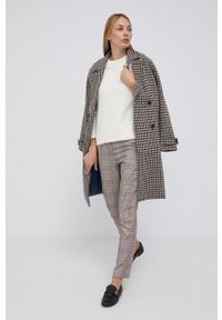 Calvin Klein - Sweter wełniany. Okazja: na co dzień. Kolor: beżowy. Materiał: wełna. Długość rękawa: długi rękaw. Długość: długie. Styl: casual #2