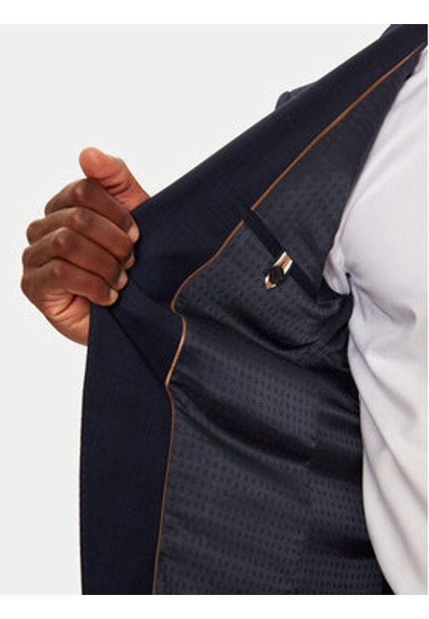 BOSS - Boss Garnitur 50528126 Granatowy Slim Fit. Kolor: niebieski. Materiał: wełna