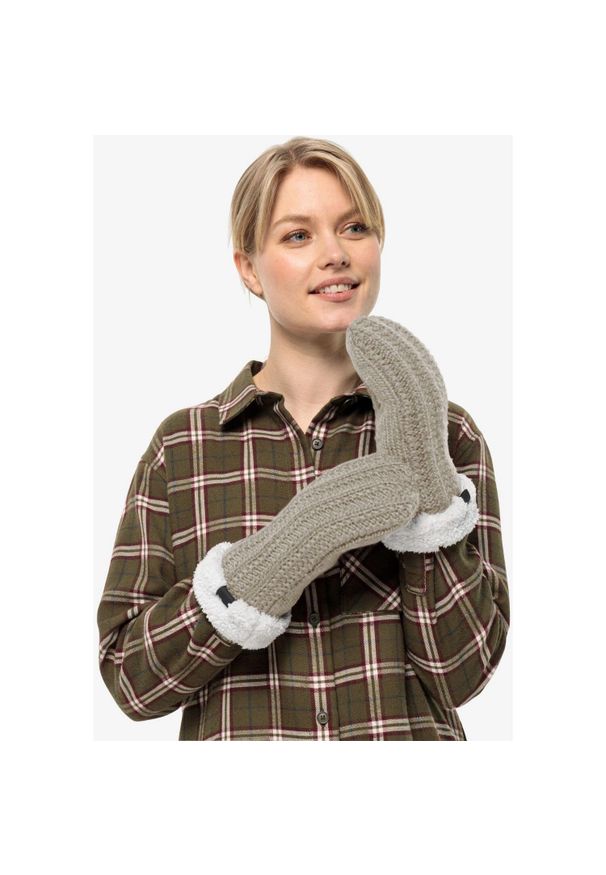 Rękawiczki turystyczne zimowe damskie Jack Wolfskin Highloft Knit Mitten. Kolor: szary. Materiał: poliester. Sezon: zima. Sport: turystyka piesza
