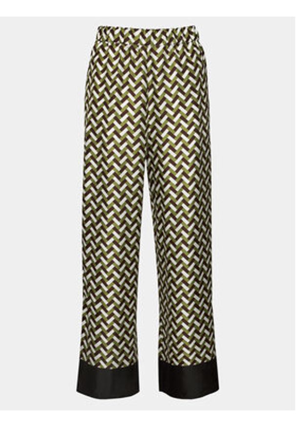 Max Mara Leisure Spodnie materiałowe Sesamo 2416131017650 Zielony Relaxed Fit. Kolor: zielony. Materiał: jedwab