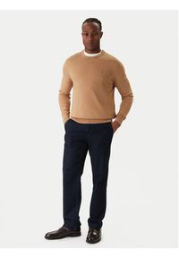 TOMMY HILFIGER - Tommy Hilfiger Sweter MW0MW28046 Beżowy Regular Fit. Kolor: beżowy. Materiał: bawełna #3