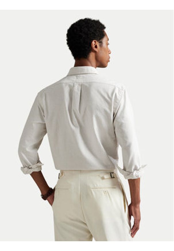 Polo Ralph Lauren Koszula 710953710004 Beżowy jasny Slim Fit. Typ kołnierza: polo. Kolor: beżowy. Materiał: bawełna