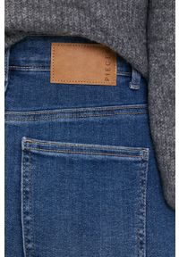 Pieces Spódnica jeansowa mini ołówkowa. Kolor: niebieski. Materiał: jeans. Wzór: gładki