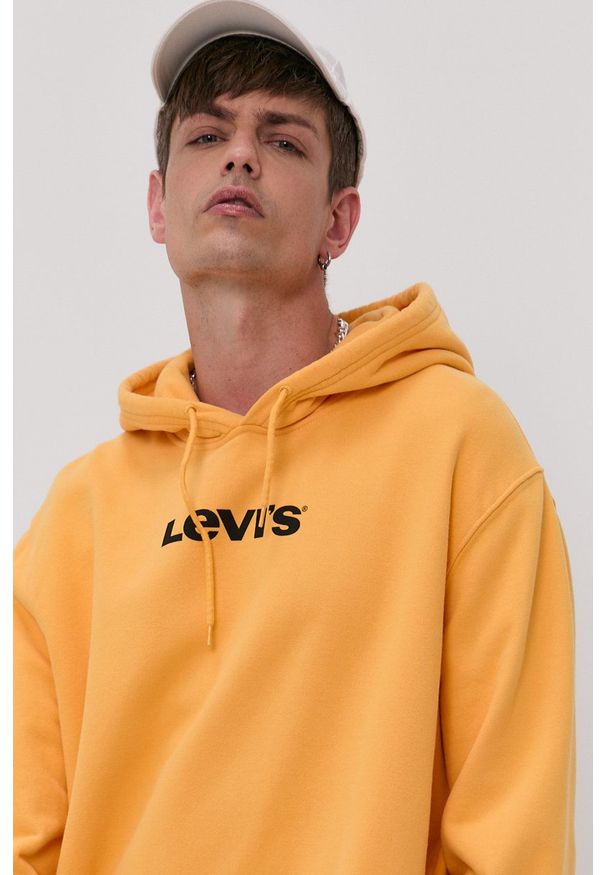 Levi's® - Levi's - Bluza bawełniana. Okazja: na co dzień, na spotkanie biznesowe. Kolor: pomarańczowy. Materiał: bawełna. Wzór: nadruk. Styl: biznesowy, casual