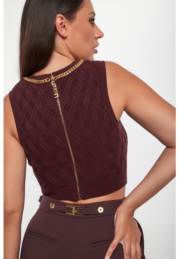 Elisabetta Franchi - Top damski z łańcuchem ELISABETTA FRANCHI