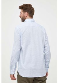 TOMMY HILFIGER - Tommy Hilfiger koszula bawełniana męska kolor niebieski regular z kołnierzykiem button-down. Typ kołnierza: button down. Kolor: niebieski. Materiał: bawełna. Długość: długie #4