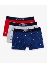 Lacoste - LACOSTE - Kolorowe bokserki 3-pack. Kolor: szary. Materiał: bawełna. Wzór: kolorowy #2