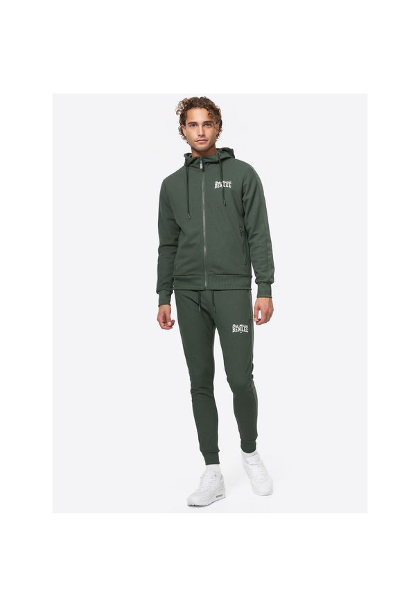 Dres z kapturem o regularnym kroju Lonsdale Hackberry. Kolor: zielony, biały, wielokolorowy. Materiał: dresówka. Sport: fitness