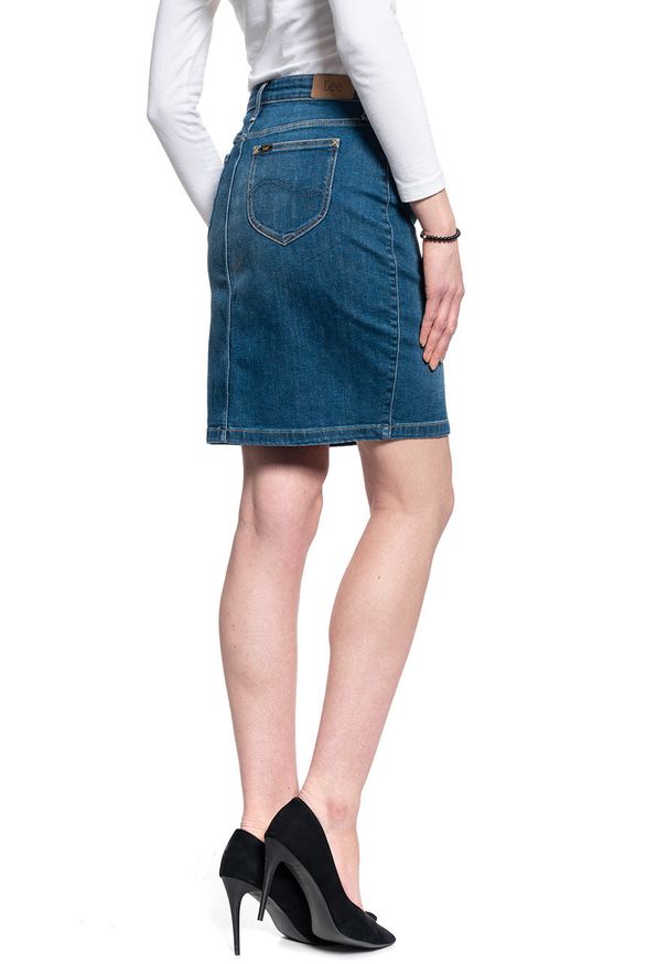 Lee - DAMSKA SPÓDNICA JEANSOWA LEE PENCIL SKIRT L38GQDBE 112108191. Materiał: jeans
