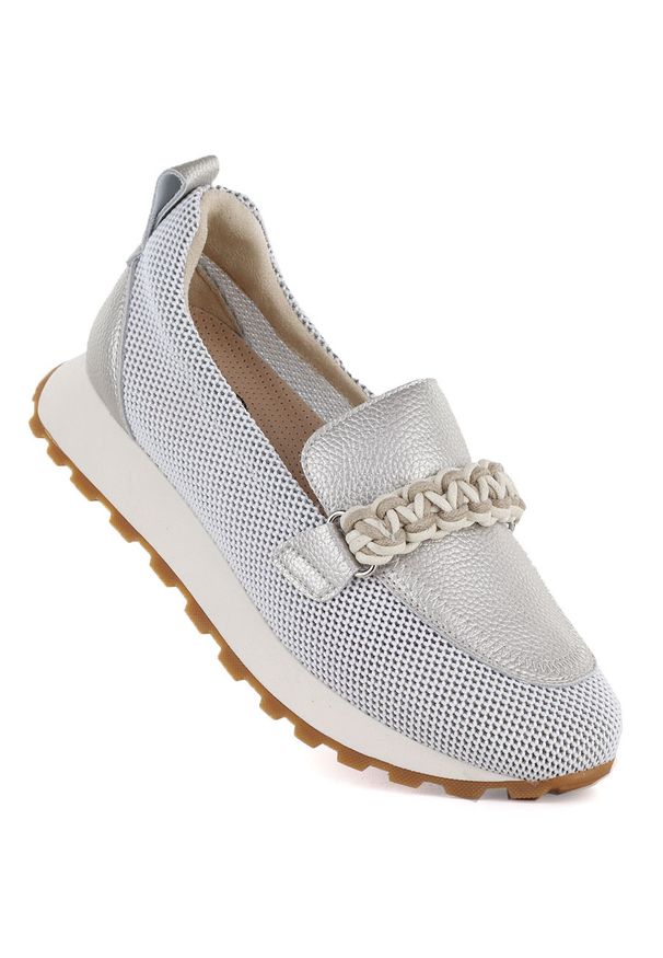 Skórzane półbuty damskie sportowe lordsy złote Cambell 19392. Kolor: złoty. Materiał: skóra. Szerokość cholewki: normalna. Wzór: ażurowy. Styl: sportowy