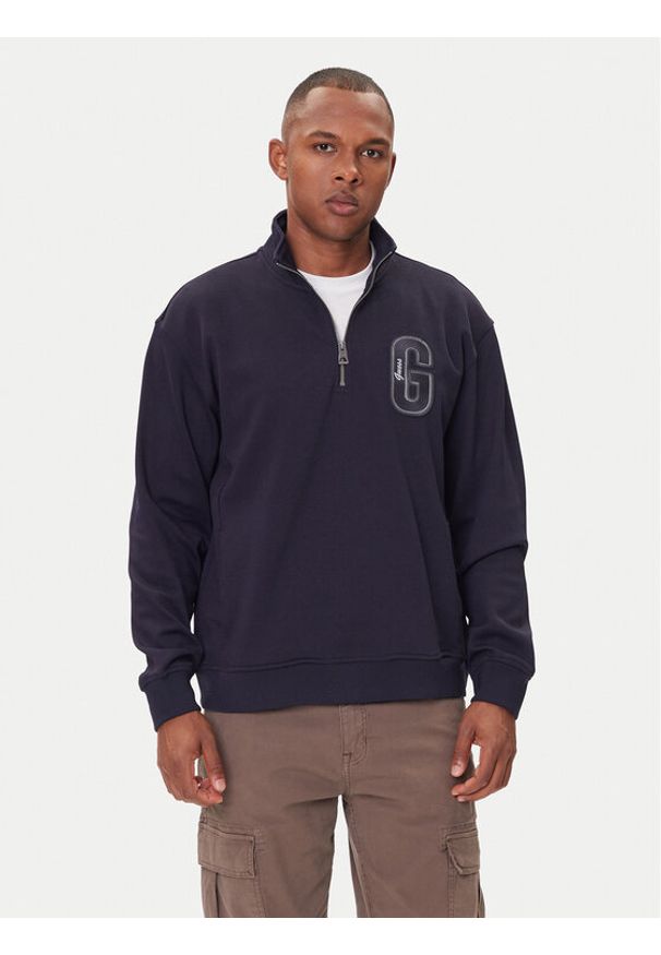 Guess Bluza M5BQ18 K0552 Granatowy Regular Fit. Kolor: niebieski. Materiał: syntetyk