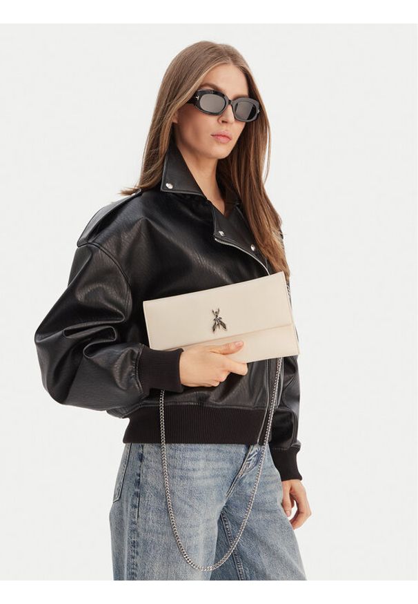 Patrizia Pepe Torebka CB5460/L011 Écru. Kolor: kremowy. Materiał: skórzane